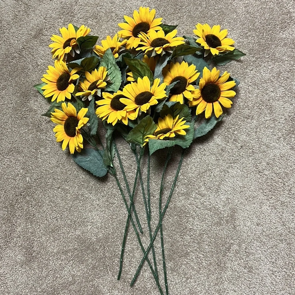 Artificial Yellow Coneflower 7 Stems/14 Flower Heads